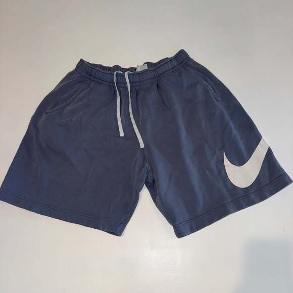 Nike Other - Nike Mens Navy Blue Club Graphic Swoosh Fleece Sweat Shorts Size Large
